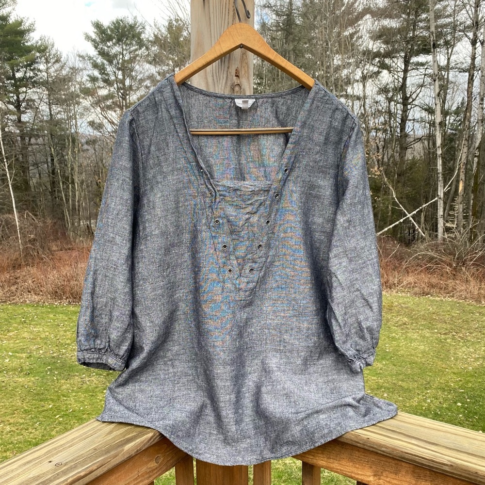 Harve Bernard Linen/Cotton Blend Top